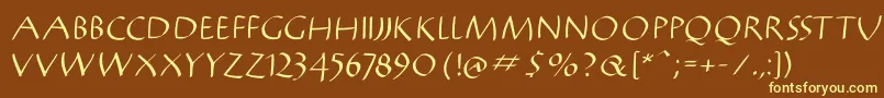 Mantikwa Font – Yellow Fonts on Brown Background