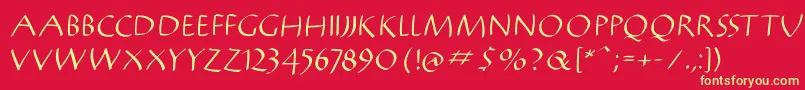 Mantikwa Font – Yellow Fonts on Red Background