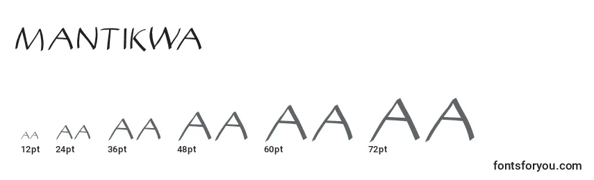 Размеры шрифта Mantikwa