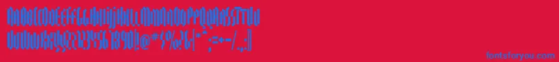 QuasariallBold Font – Blue Fonts on Red Background