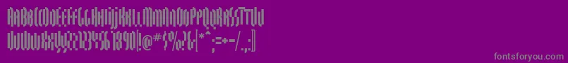 フォントQuasariallBold – 紫の背景に灰色の文字