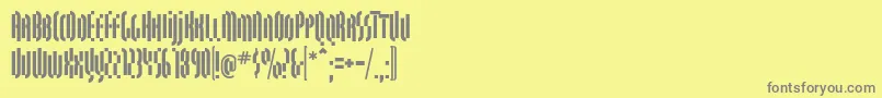 フォントQuasariallBold – 黄色の背景に灰色の文字