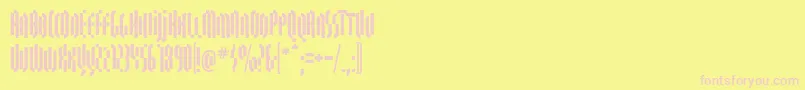 QuasariallBold Font – Pink Fonts on Yellow Background