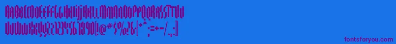 QuasariallBold-Schriftart – Violette Schriften auf blauem Hintergrund