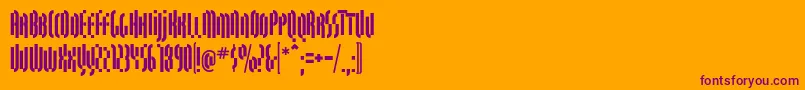 QuasariallBold-Schriftart – Violette Schriften auf orangefarbenem Hintergrund