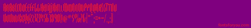 QuasariallBold-Schriftart – Rote Schriften auf violettem Hintergrund