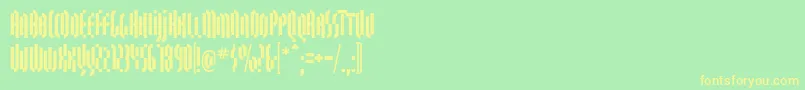 QuasariallBold Font – Yellow Fonts on Green Background