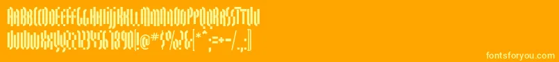 QuasariallBold-Schriftart – Gelbe Schriften auf orangefarbenem Hintergrund