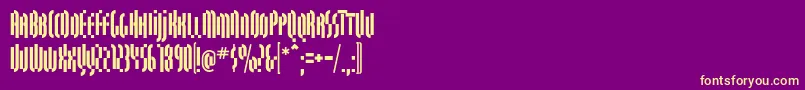 フォントQuasariallBold – 紫の背景に黄色のフォント