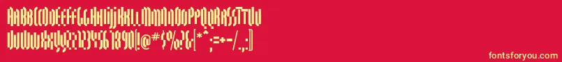 QuasariallBold Font – Yellow Fonts on Red Background