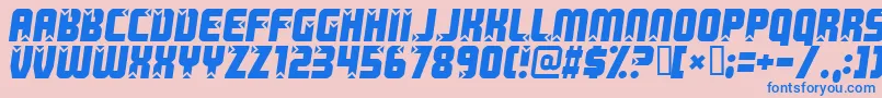 Killer Font – Blue Fonts on Pink Background