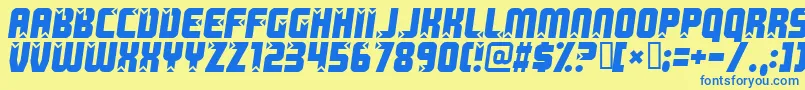 Killer Font – Blue Fonts on Yellow Background