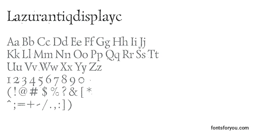 Шрифт Lazurantiqdisplayc – алфавит, цифры, специальные символы