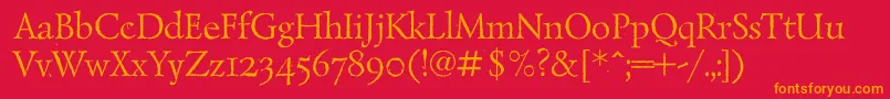 Lazurantiqdisplayc Font – Orange Fonts on Red Background