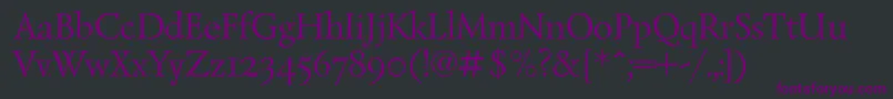フォントLazurantiqdisplayc – 黒い背景に紫のフォント