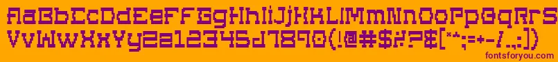 Supgob-fontti – violetit fontit oranssilla taustalla