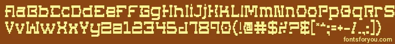 Supgob-fontti – keltaiset fontit ruskealla taustalla