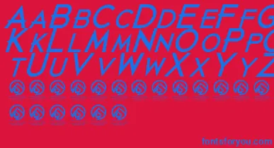 JustdiealreadyBlackitalic font – Blue Fonts On Red Background