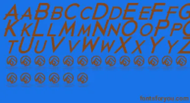 JustdiealreadyBlackitalic font – Brown Fonts On Blue Background