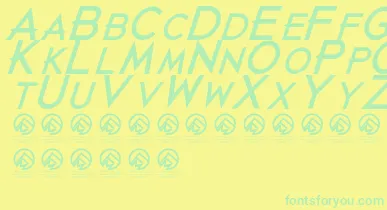 JustdiealreadyBlackitalic font – Green Fonts On Yellow Background
