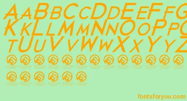 JustdiealreadyBlackitalic font – Orange Fonts On Green Background