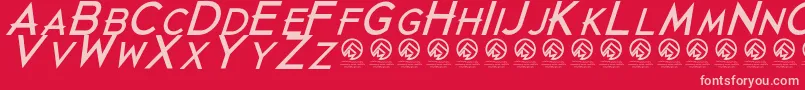 JustdiealreadyBlackitalic Font – Pink Fonts on Red Background