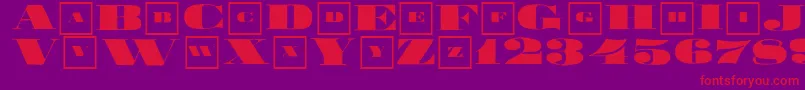フォントBigbrotherclassizism – 紫の背景に赤い文字