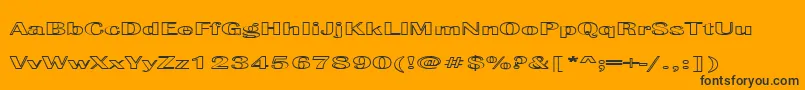 Шрифт EffluenceOutlined – чёрные шрифты на оранжевом фоне