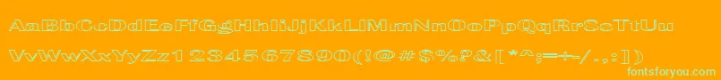 EffluenceOutlined Font – Green Fonts on Orange Background