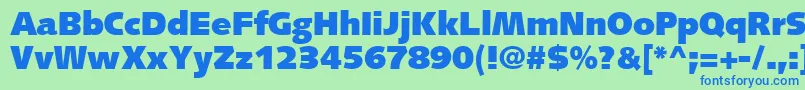Шрифт SyntaxLtUltrablack – синие шрифты на зелёном фоне