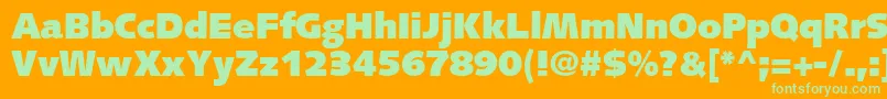 Шрифт SyntaxLtUltrablack – зелёные шрифты на оранжевом фоне