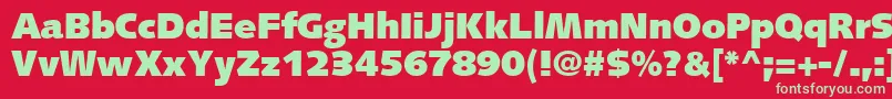SyntaxLtUltrablack-Schriftart – Grüne Schriften auf rotem Hintergrund