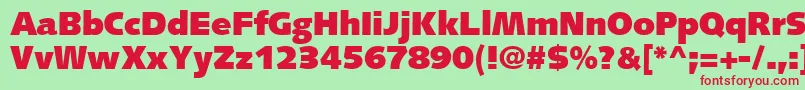 SyntaxLtUltrablack Font – Red Fonts on Green Background