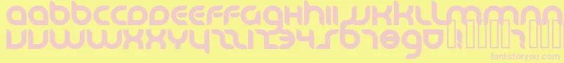 DanubeBold-fontti – vaaleanpunaiset fontit keltaisella taustalla