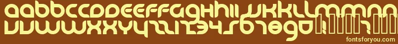 DanubeBold-fontti – keltaiset fontit ruskealla taustalla