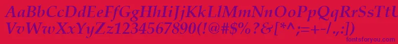 PalmspringsBoldItalic Font – Purple Fonts on Red Background