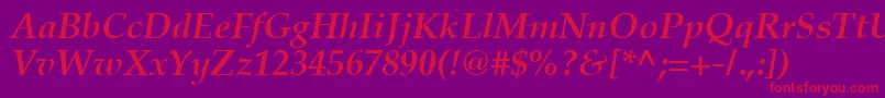 PalmspringsBoldItalic Font – Red Fonts on Purple Background