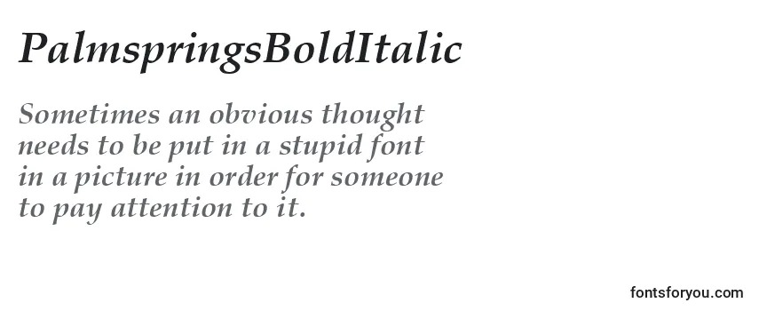 PalmspringsBoldItalic Font
