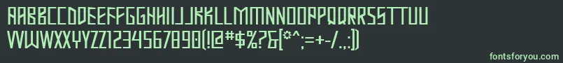 Mastodon Font – Green Fonts on Black Background