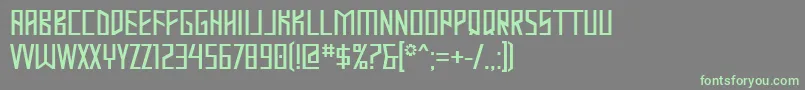 Mastodon Font – Green Fonts on Gray Background