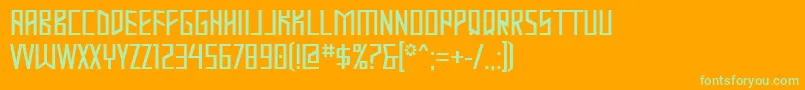 Mastodon Font – Green Fonts on Orange Background