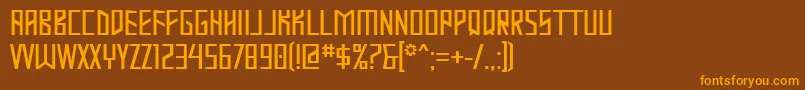 Mastodon Font – Orange Fonts on Brown Background