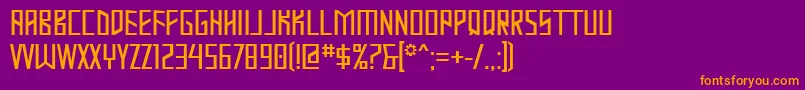 Mastodon Font – Orange Fonts on Purple Background