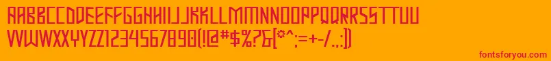 Mastodon Font – Red Fonts on Orange Background
