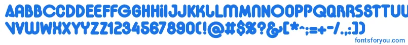 Garoahackerclubebold-Schriftart – Blaue Schriften auf weißem Hintergrund