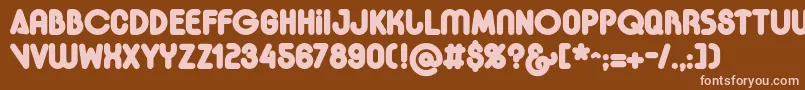 Czcionka Garoahackerclubebold – różowe czcionki na brązowym tle