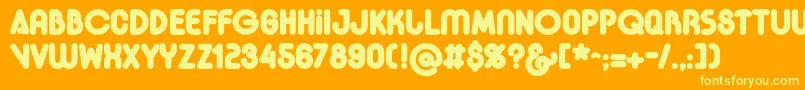 Czcionka Garoahackerclubebold – żółte czcionki na pomarańczowym tle