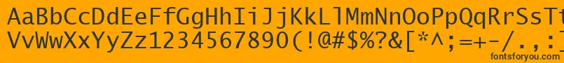 Czcionka LucidaSansTypewriterRegular – czarne czcionki na pomarańczowym tle