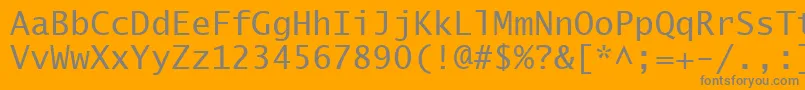 Czcionka LucidaSansTypewriterRegular – szare czcionki na pomarańczowym tle