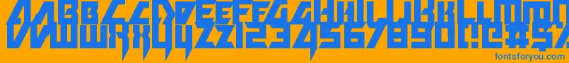 DeathHector Font – Blue Fonts on Orange Background